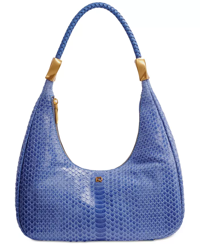 

Кожаная сумка через плечо Quogue Skipper Snake Small Donna Karan New York, синий