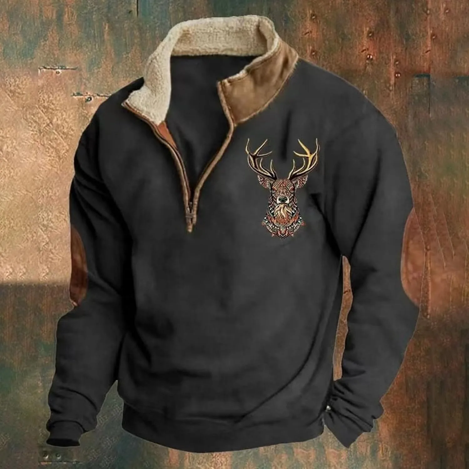 Мужская худи Aztec Fleece с длинным рукавом и 1/4 молнией — фото 2