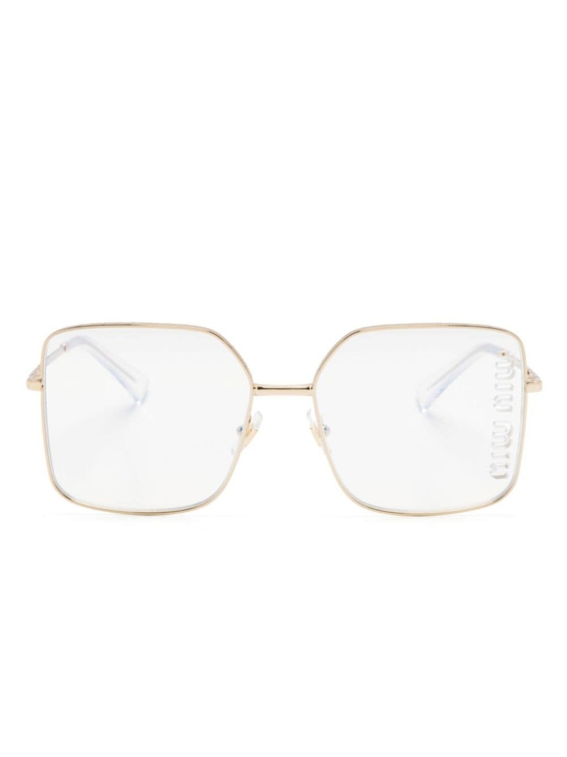

Miu Miu Eyewear очки в квадратной оправе с логотипом, золотой