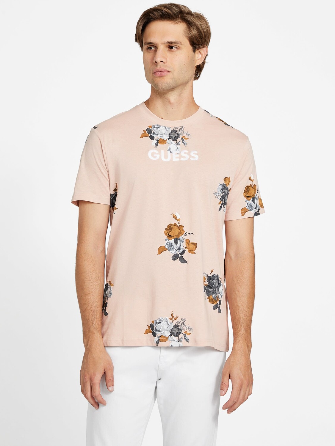 

Футболка Eco Lane с цветочным принтом Guess Factory, цвет Vapor Rose