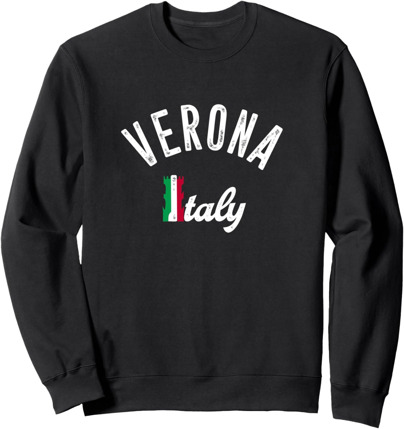 

Сувенир к отпуску в Вероне, Италия - Ретро толстовка с изображением Вероны Verona Retro Souvenir Apparel, черный