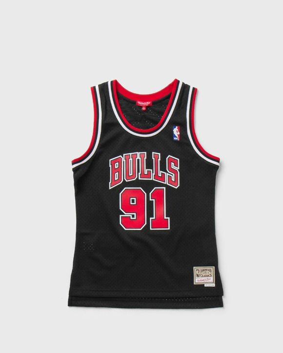 

Топ Mitchell & Ness Nba Women'S Swingman Jersey Chicago Bulls 1997-98 Dennis Rodman #91, черный