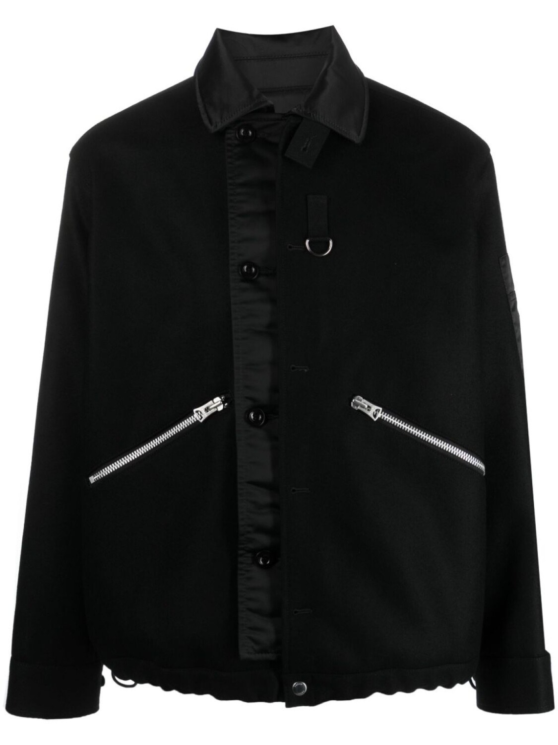 sacai шерстяная куртка Melton, черный