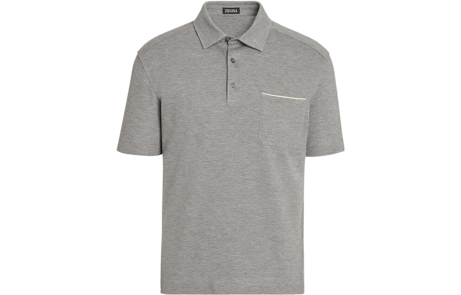 

Рубашка-поло Zegna Cotton Ermenegildo Zegna, серый