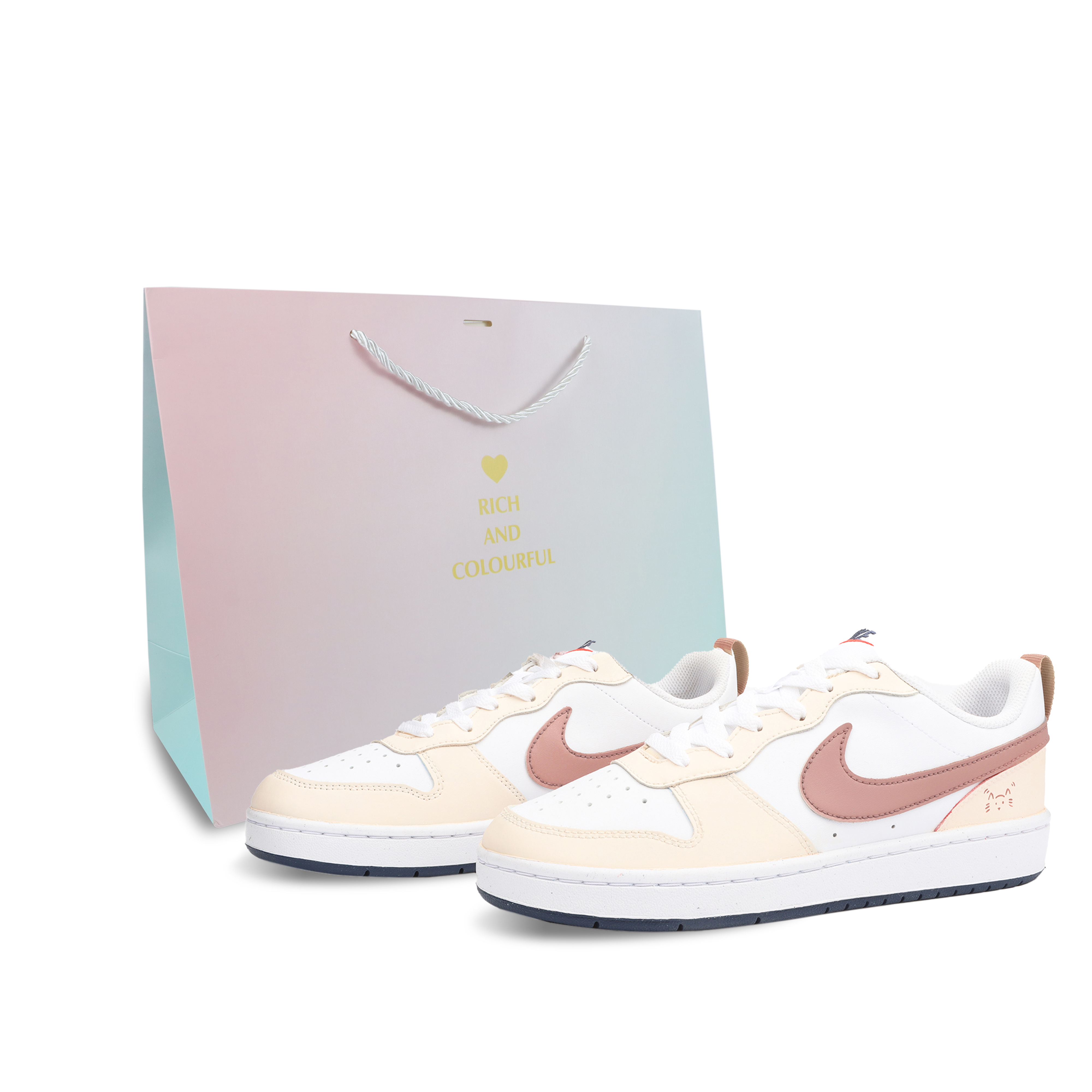 

Кроссовки для скейтбординга Court Borough с амортизацией и износостойкой подошвой для подростков Nike, розовый