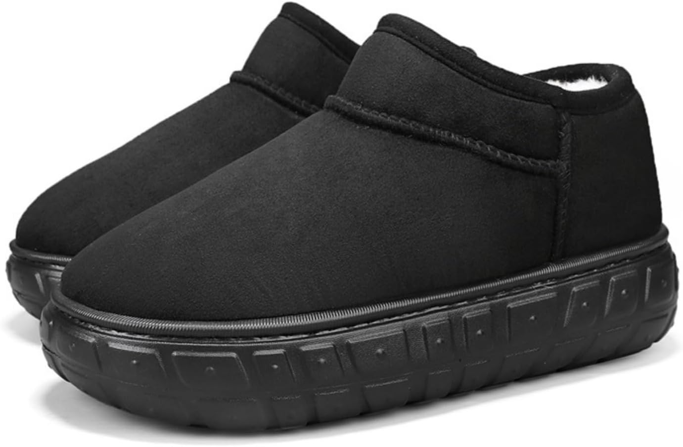 

Мужские зимние ботинки с утеплителем из флиса, мягкие теплые снежные сапоги, подходят для холодной погоды и повседневной носки, удобные и уютные Khwfjas, черный