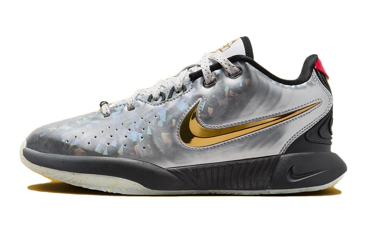 

Nike Lebron 21 Kids Баскетбольные кроссовки для детей, Серебристый металлик/Черный/Красный металлик/Золотой металлик