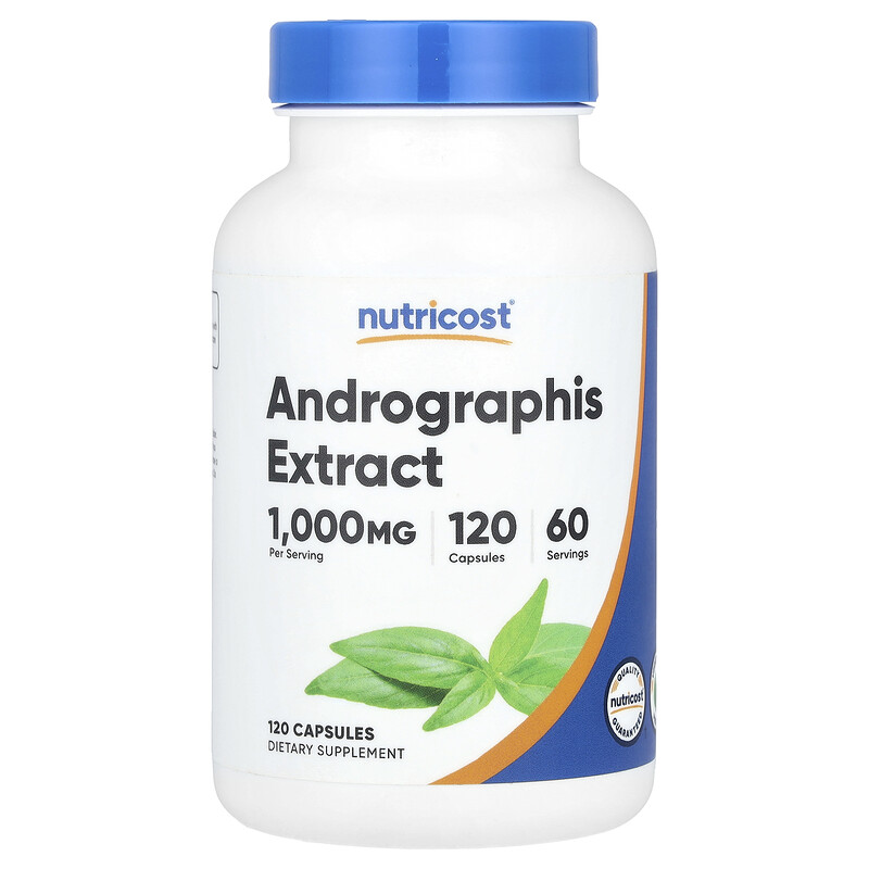

Nutricost, Экстракт андрографиса, 1000 мг, 120 капсул (500 мг на капсулу)