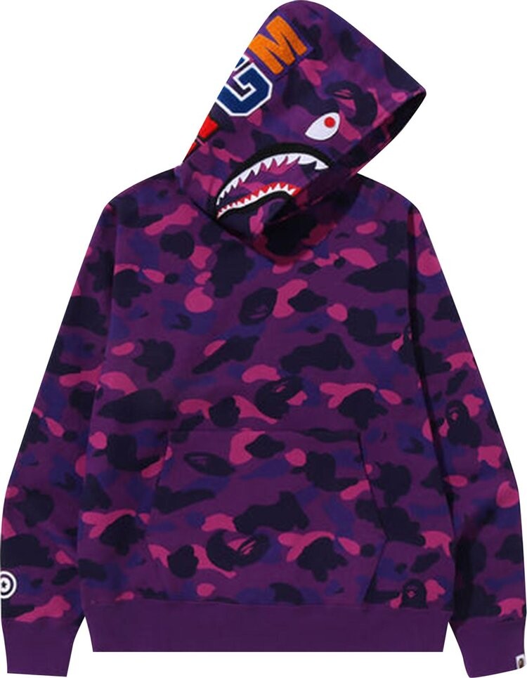 

Худи BAPE Color Camo Shark Pullover 'Purple', фиолетовый