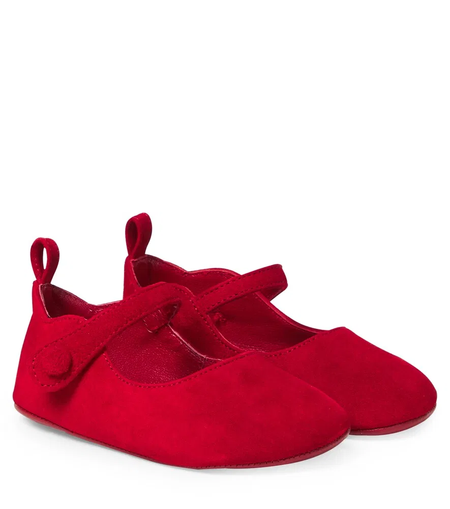 Замшевые балетки Baby Love Chick Christian Louboutin Kids, красный