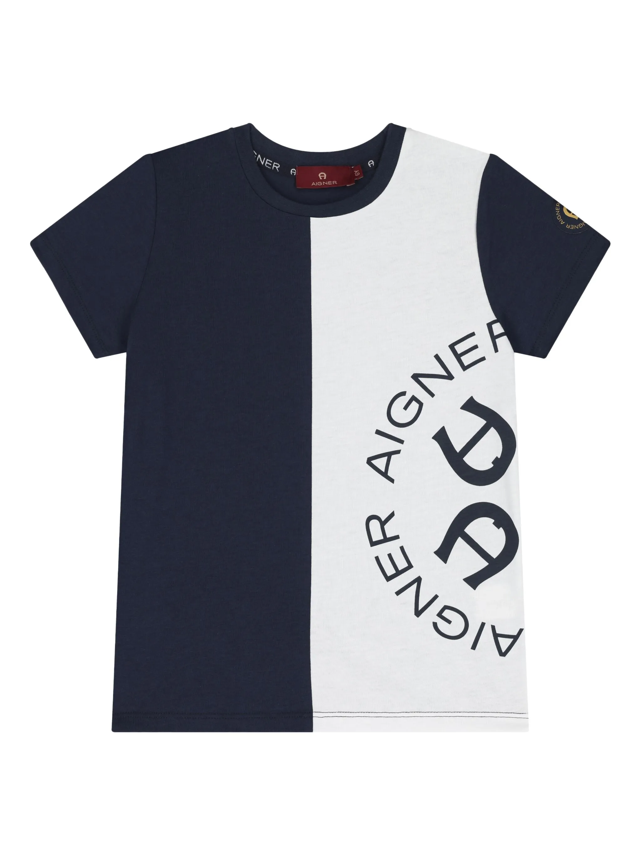 

Футболка с логотипом и вставками Aigner Kids, синий