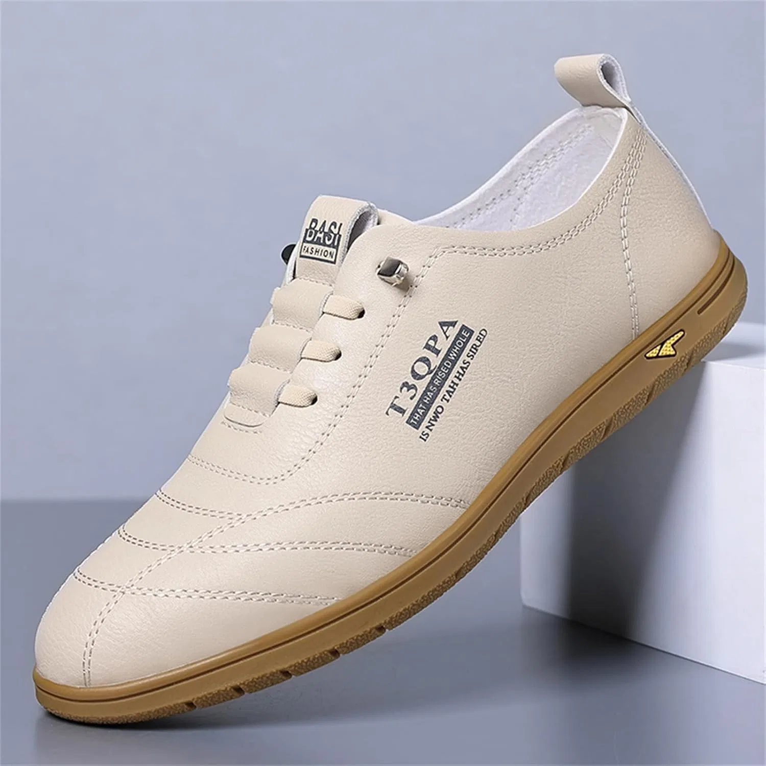Мокасины мужские кожаные дышащие, Loafers & Slip-Ons, Beige JSDWNDO — фото 3