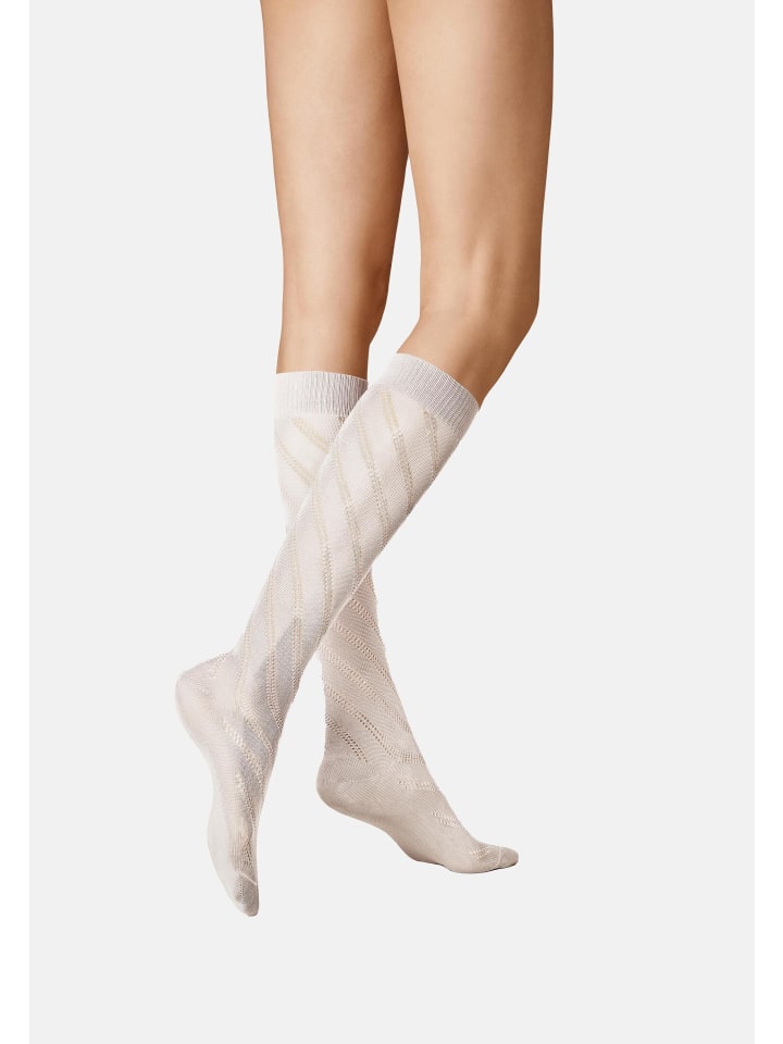 

Kunert Высокие носки, диагональная вязаная крючком одежда из льна