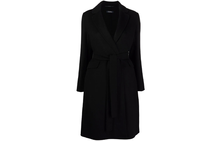 

Нина Поясное пальто из чистой шерсти 'S MAX MARA, Черный