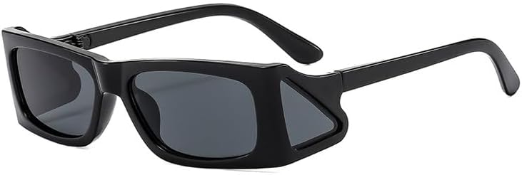 

bullabulling Ретро 90-е, маленькие винтажные узкие квадратные солнцезащитные очки для мужчин и женщин, защита от УФ-излучения UV400, модные ветрозащитные прямоугольные очки, C1