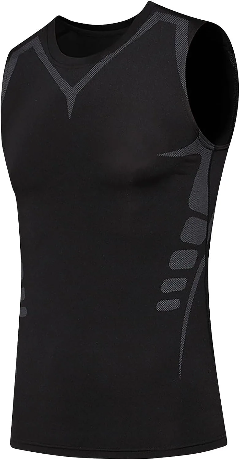 

Мужская компрессионная майка для бега, дышащая и влагоотводящая