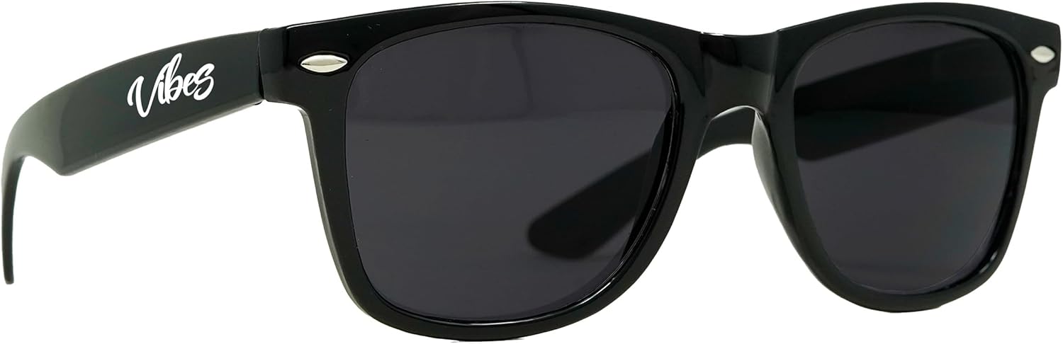 

Стильные поляризованные солнцезащитные очки Funky Junque в стиле ретро — защита от УФ-излучения, классические очки унисекс — для девичника, однотонные, в выгодных комплектах, I'll Bring the - Vibes (Black)