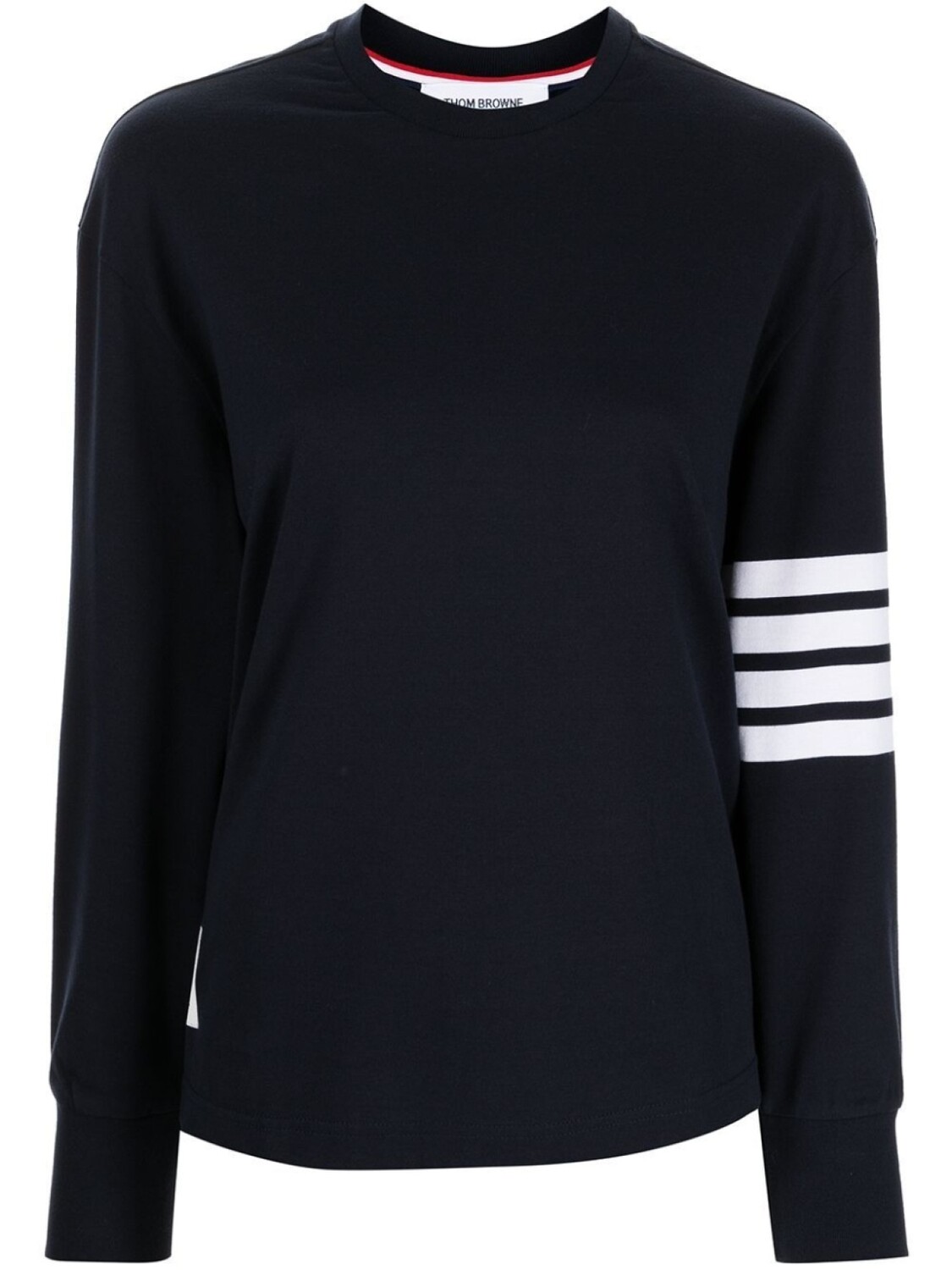 

Thom Browne LONG SLEEVE OVERSIZED TEE IN MED WEIGHT JERSEY W/ ENGINEERED 4 BAR, синий
