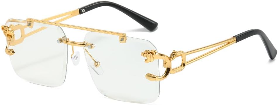 

Популярные солнцезащитные очки без оправы для женщин, роскошные ретро-очки для мужчин, модные дорожные солнцезащитные очки, женские солнцезащитные очки UV400 HVTVTLA, White