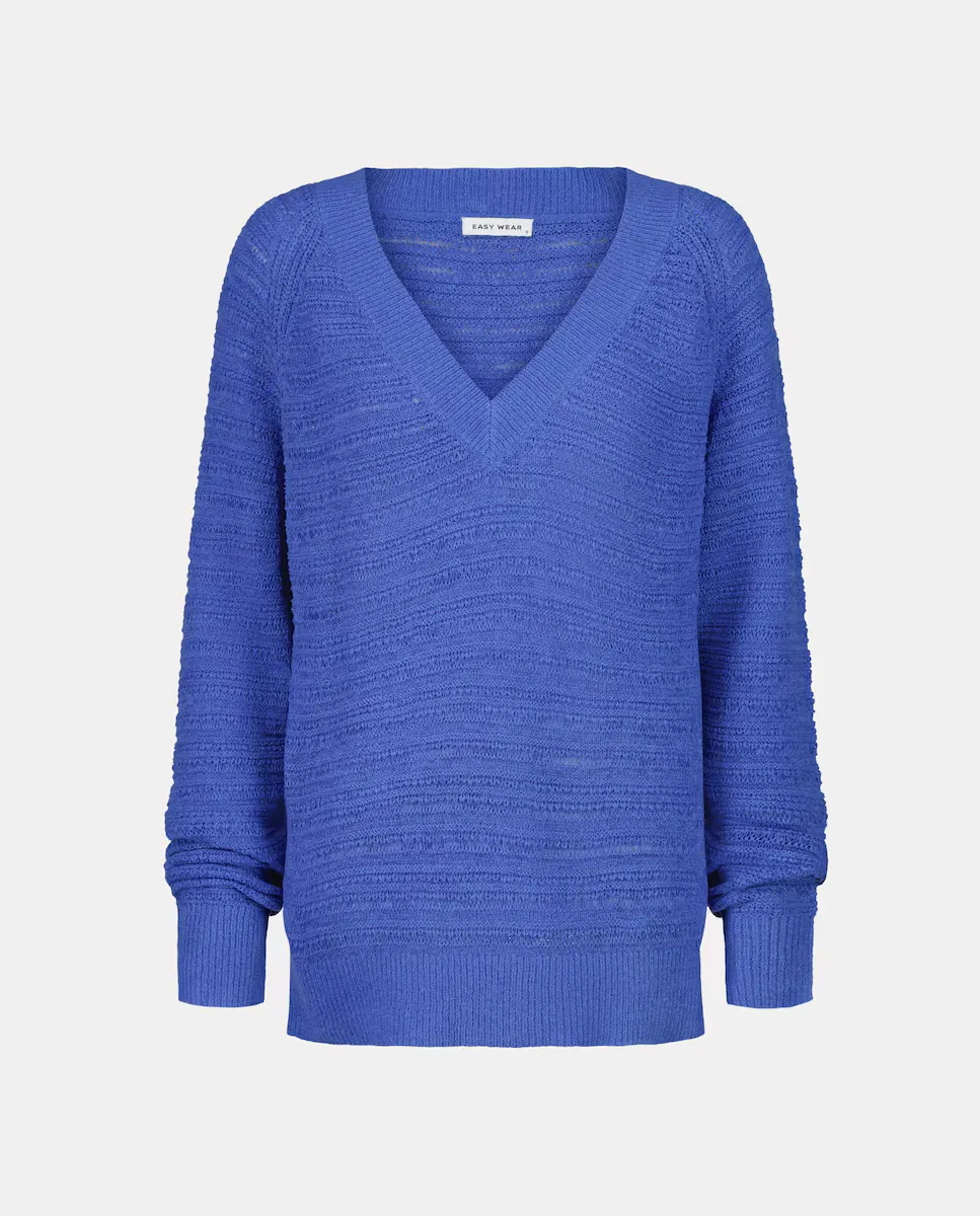

Женский свитер с микро-ленточной структурой Easy Wear, индиго