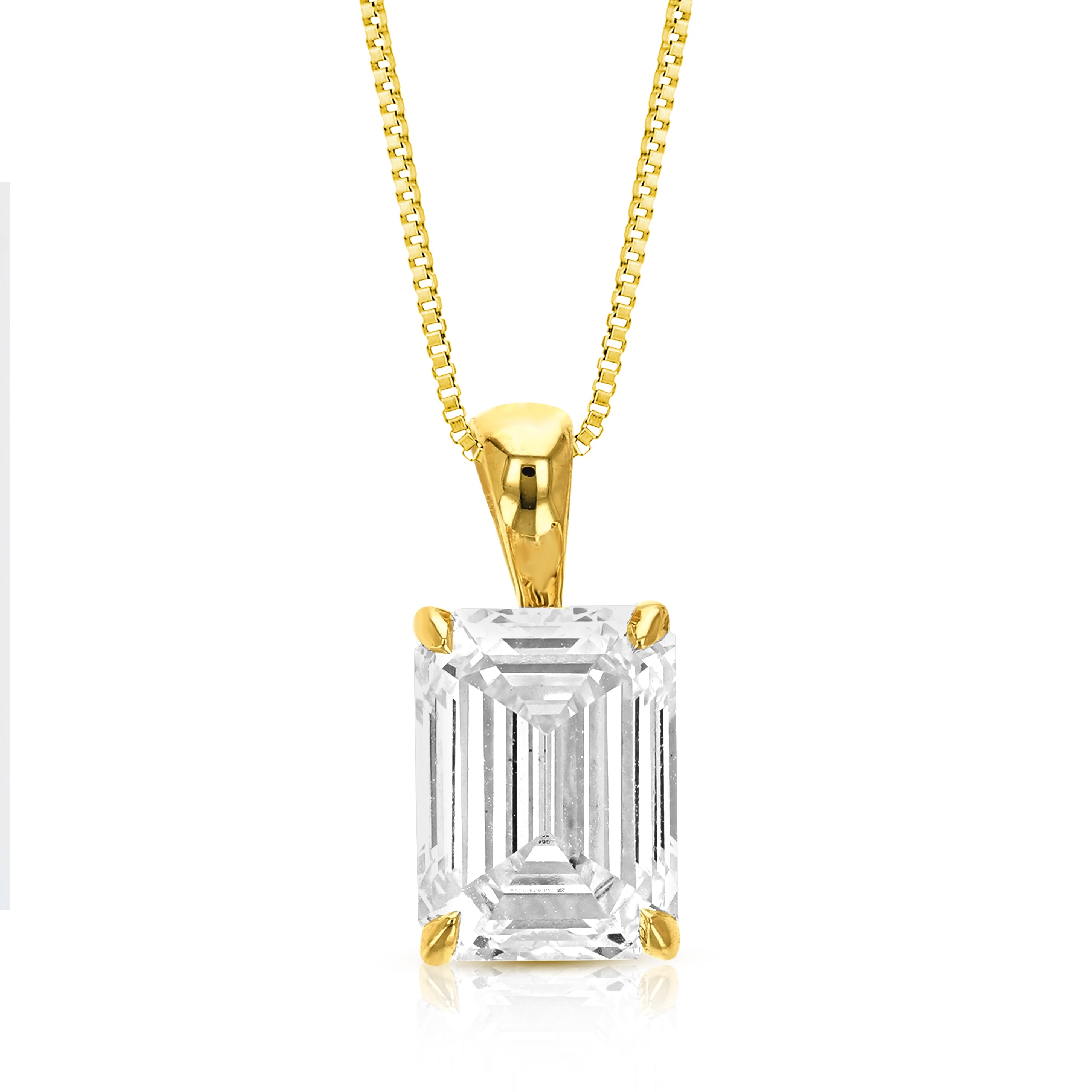 

Ожерелье с подвеской-солитером изумруда 2 карата из 14-каратного золота с цепочкой для женщин Vir Jewels, желтый