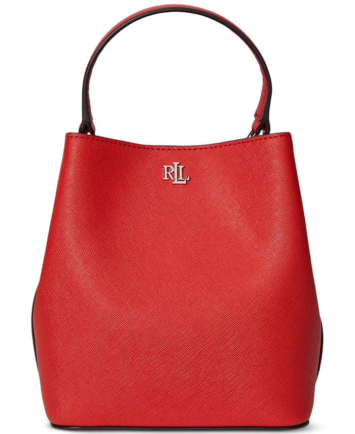 

Сумка-ведро Mini Reese из кожи Crosshatch Lauren Ralph Lauren, оранжевый