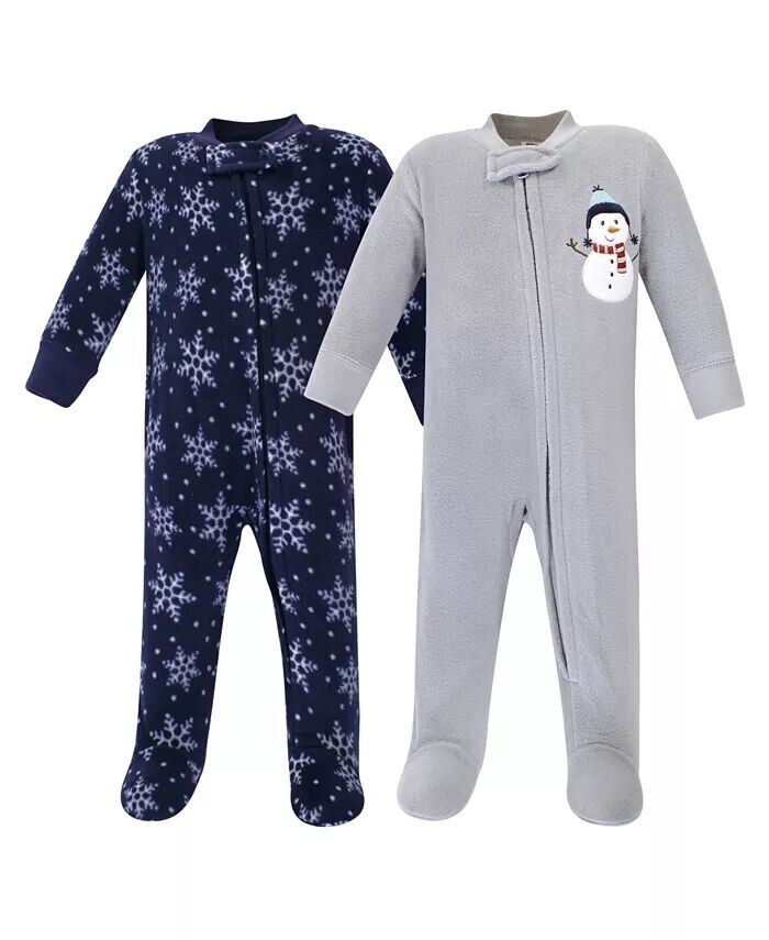 

Флисовая детская одежда для мальчиков на молнии для сна и игр, 2 шт Hudson Baby, синий