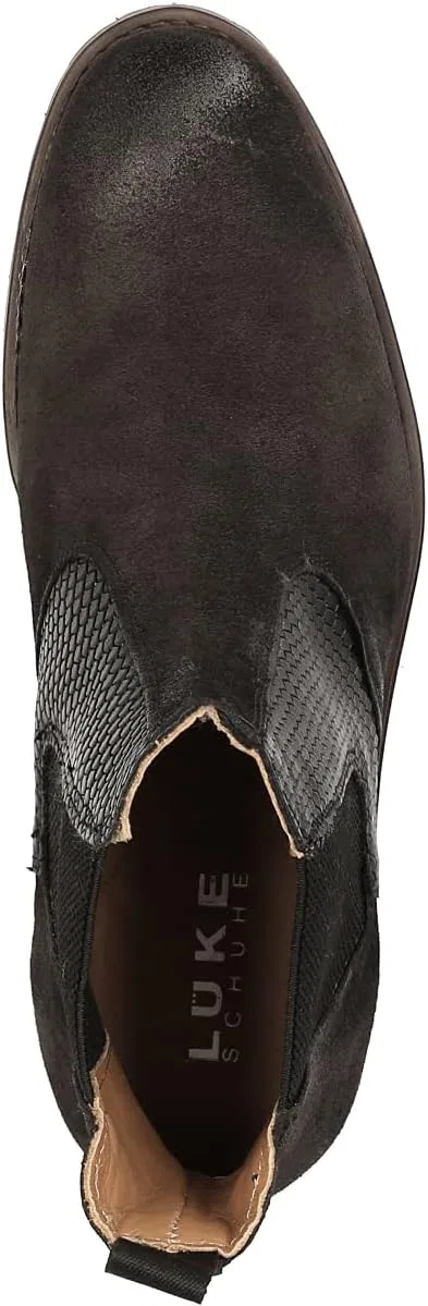Lüke Schuhe 3185B Черные мужские замшевые ботильоны — фото 4