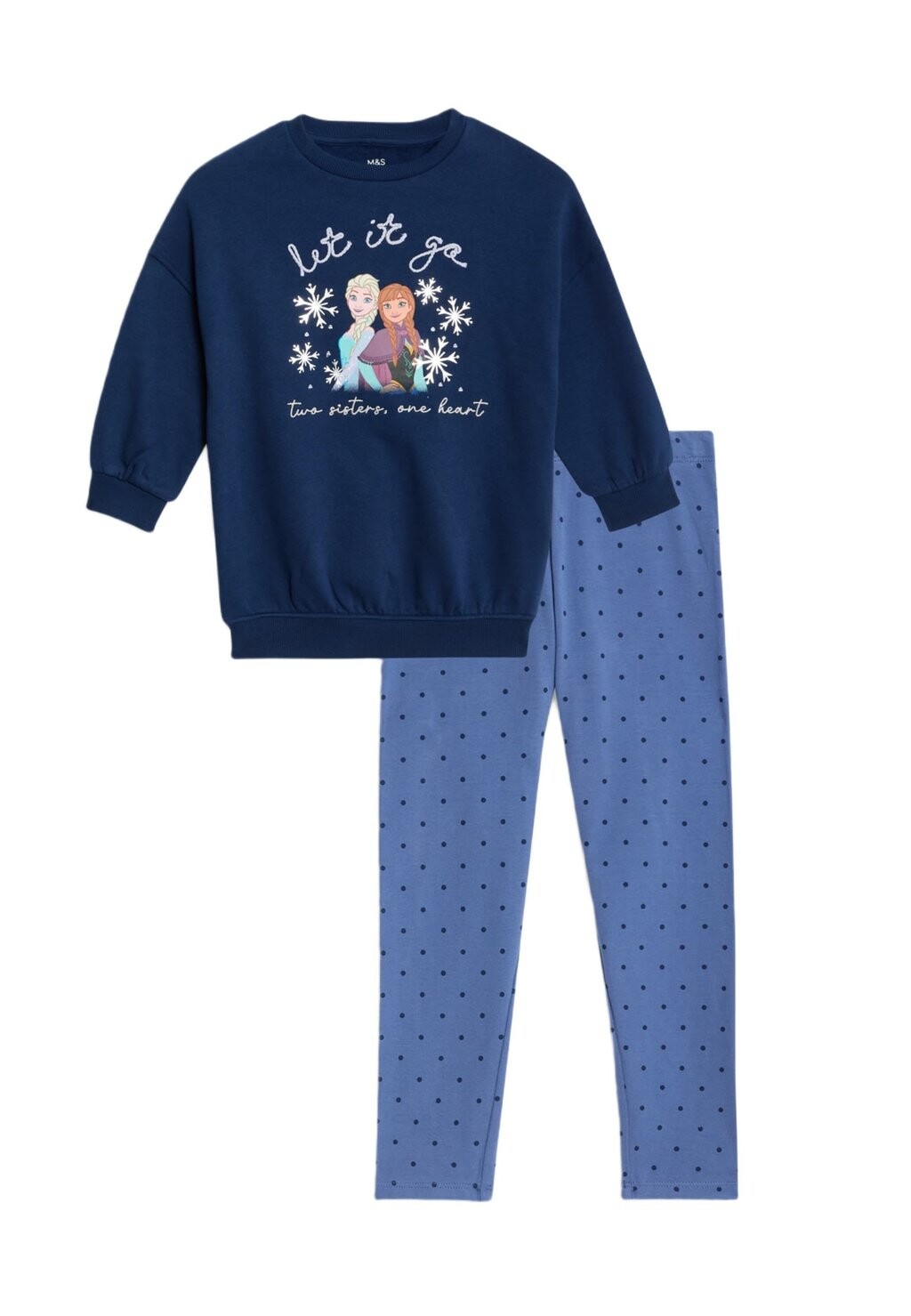 

Толстовка 2 piece Cotton Rich Disney Frozen™ Outfit Marks & Spencer, цвет Mottled Dark Blue