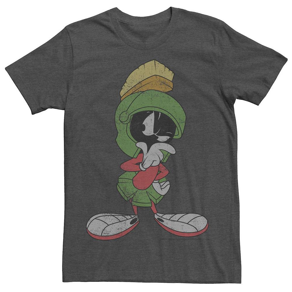 

Мужская винтажная футболка с портретом Looney Tunes Marvin The Martian Licensed Character, цвет Charcoal Heather