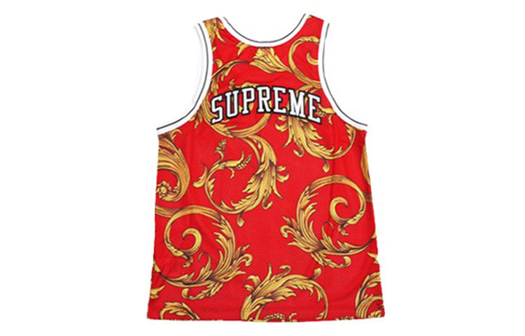 Баскетбольное джерси Supreme x Nike Basketball Jersey Red Crossover Printing Basketball Vest Unisex, красный — фото 2