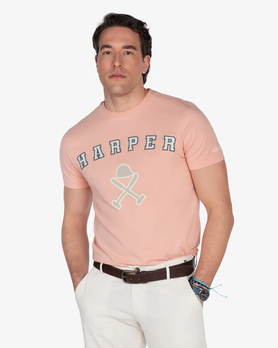 

Мужская футболка с коротким рукавом и рисунком спереди Harper & Neyer, цвет Rosa