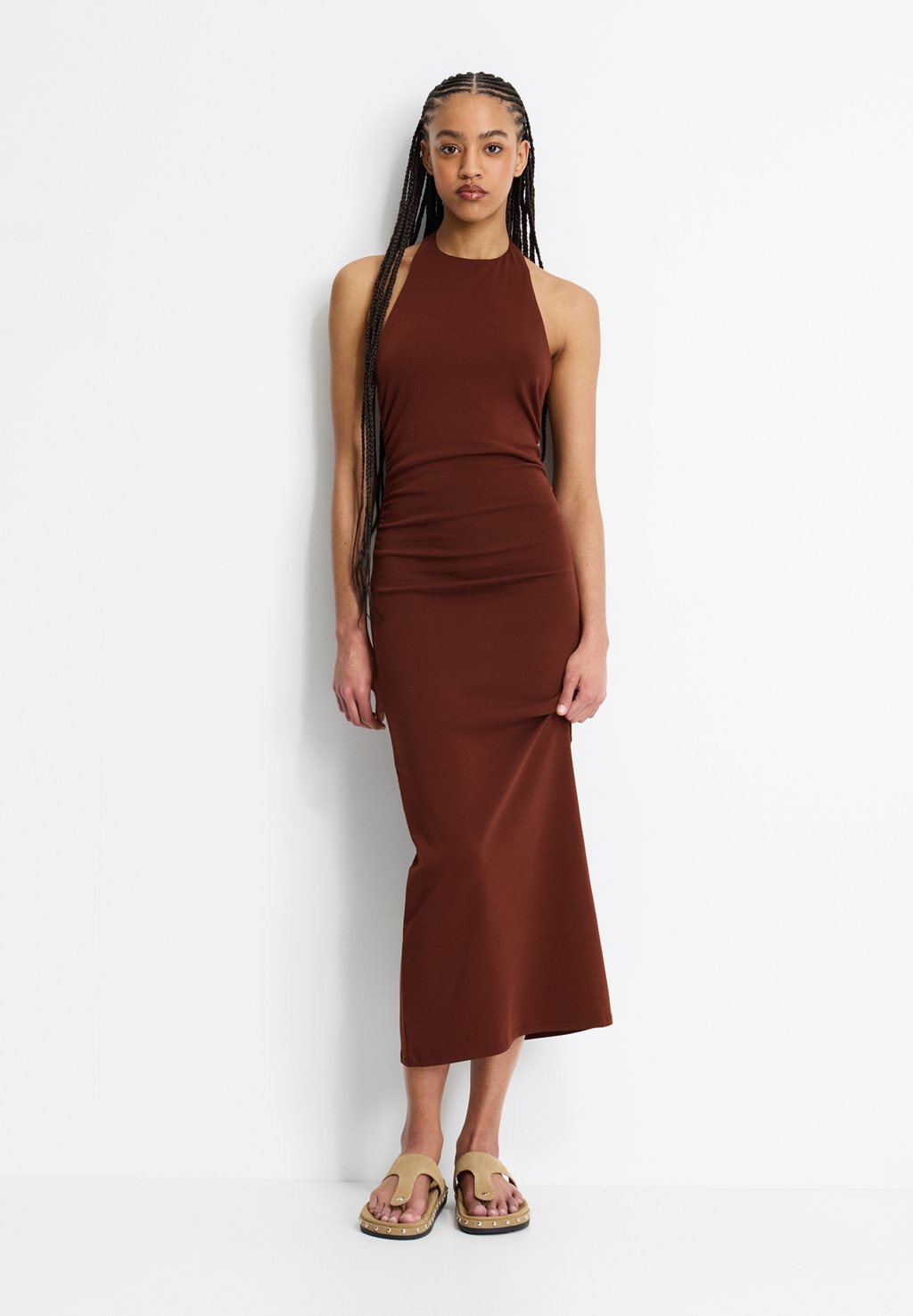 

Платье из джерси GATHERED HALTER - Maxi dress PULL&BEAR, медный