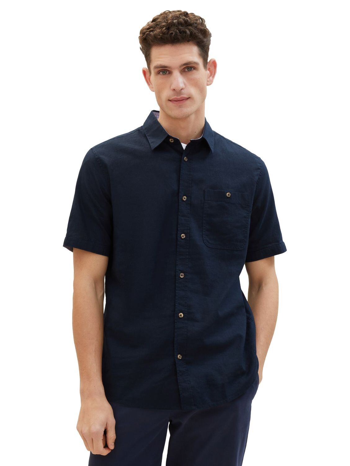 

Рубашка Tom Tailor COTTON LINEN, синий