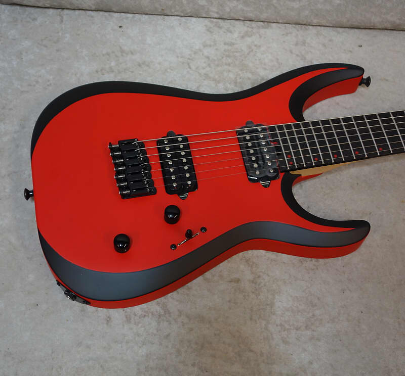 

Электрогитара In Stock! 2023 Jackson Pro Plus Series DK Modern MDK7 HT guitar Satin Red w/ Black bevels