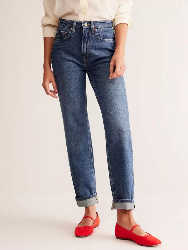 

Джинсы Boden High Rise Straight Leg, цвет mid/wash