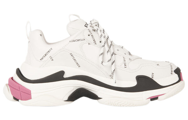 Кроссовки triple s sneaker 'allover logo white pink' Balenciaga, белый — фото 2