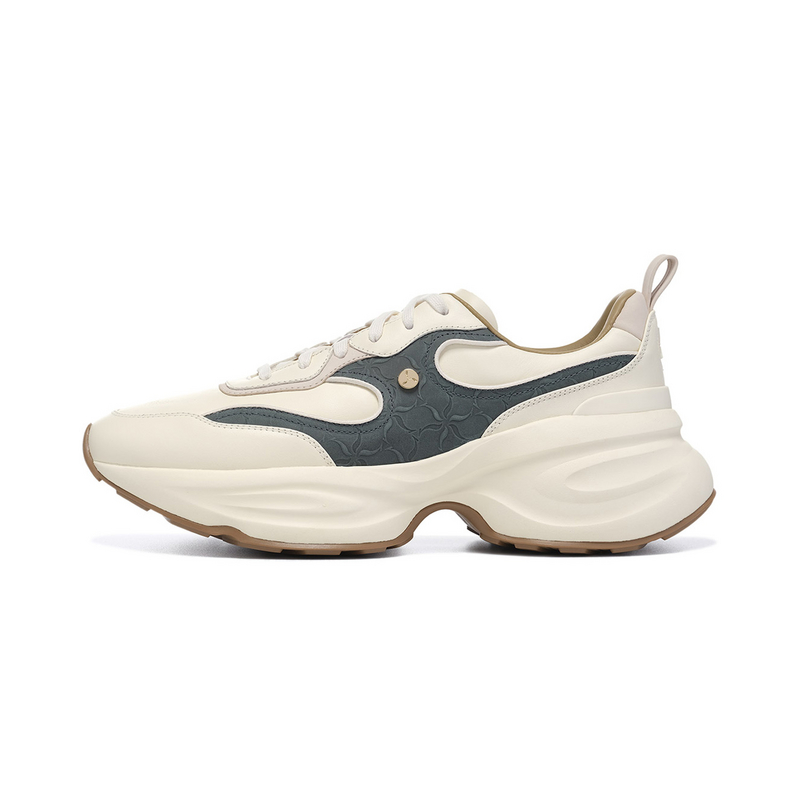 

LI NING 1990 Повседневные кроссовки мужские Светлый древний желтый Улитка Темный циан LI-NING 1990, Экрю