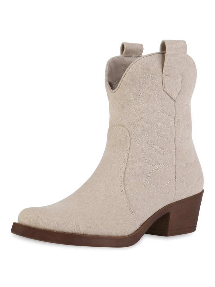 

Ботильоны VAN HILL Cowboy Boots Elizabeth, цвет beige velours