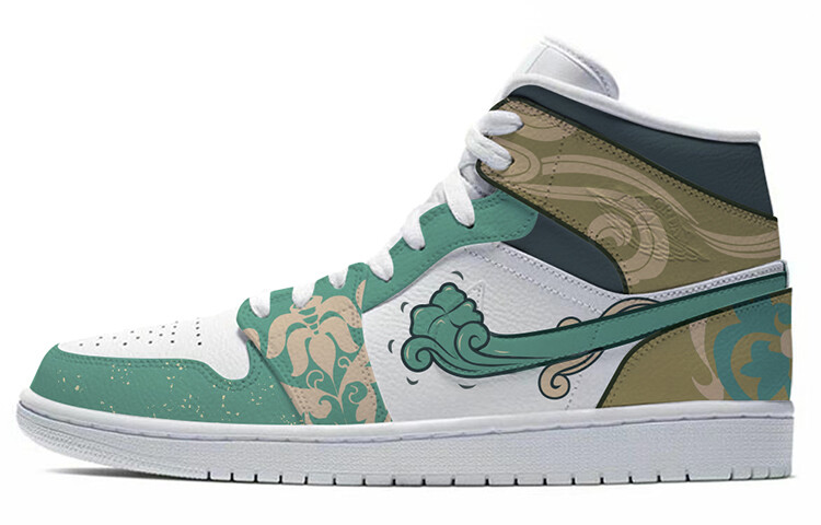 

Кроссовки Air Jordan 1 Vintage Basketball Shoes Men High-Top Cyan