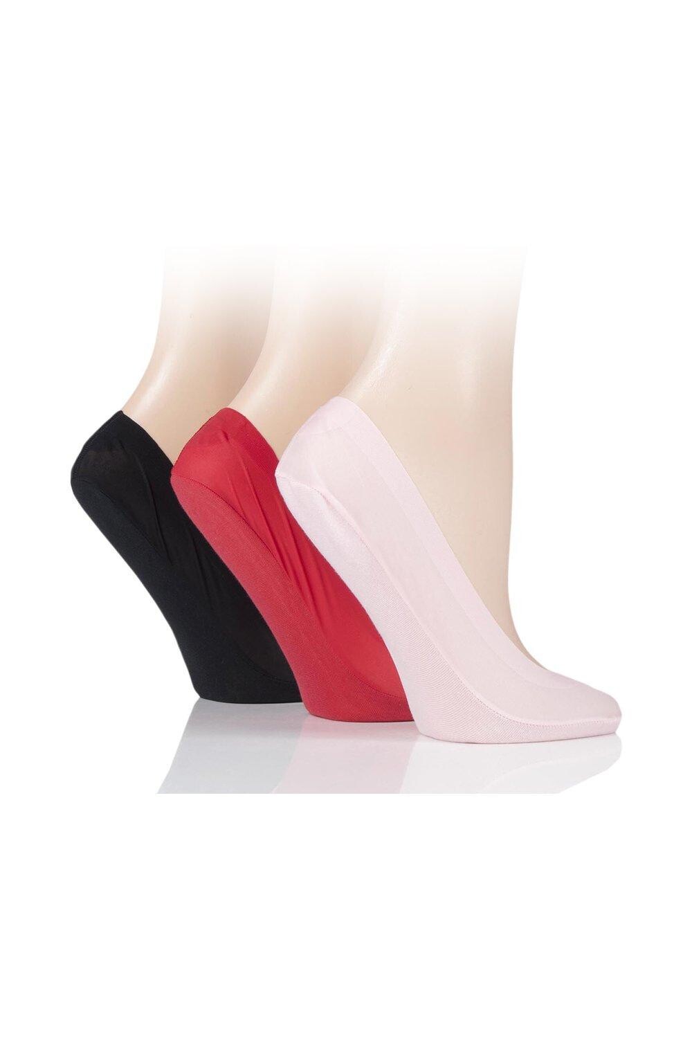 

3 пары гладких нейлоновых вкладышей для обуви SOCKSHOP, розовый