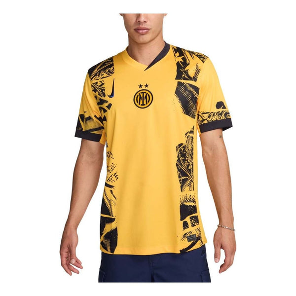 

Футболка dri fit inter milan 2024 25 стадион третья футбольная реплика футболка Nike, золотой