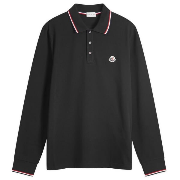 

Футболка-Поло с длинным рукавом Moncler, черный