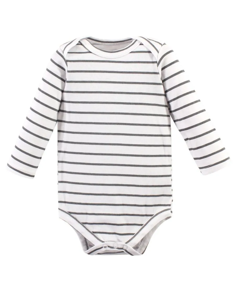 Мягкие хлопковые боди с длинными рукавами, комплект из 5 штук Hudson Baby, белый 2 — фото 3