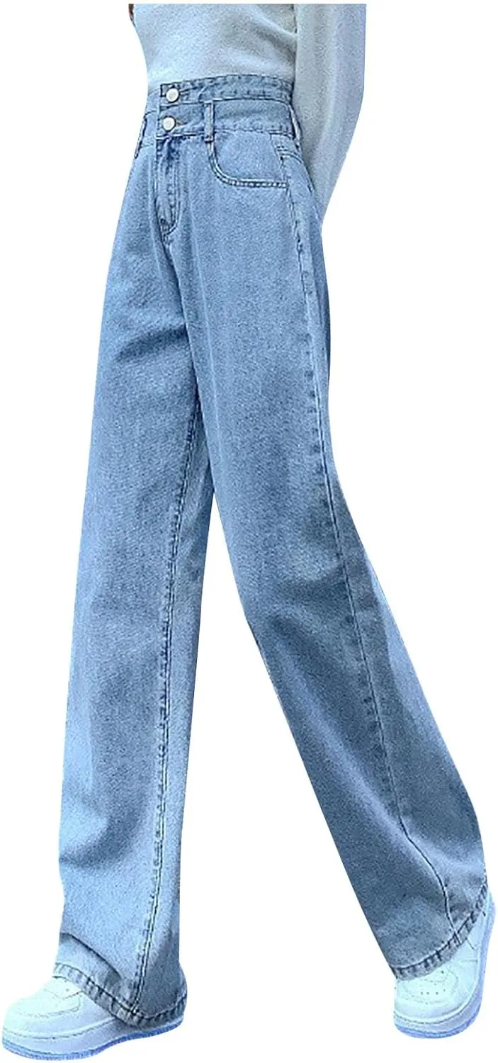 

Женские джинсы Wide Leg Cropped High Waisted Baggy Denim Pants