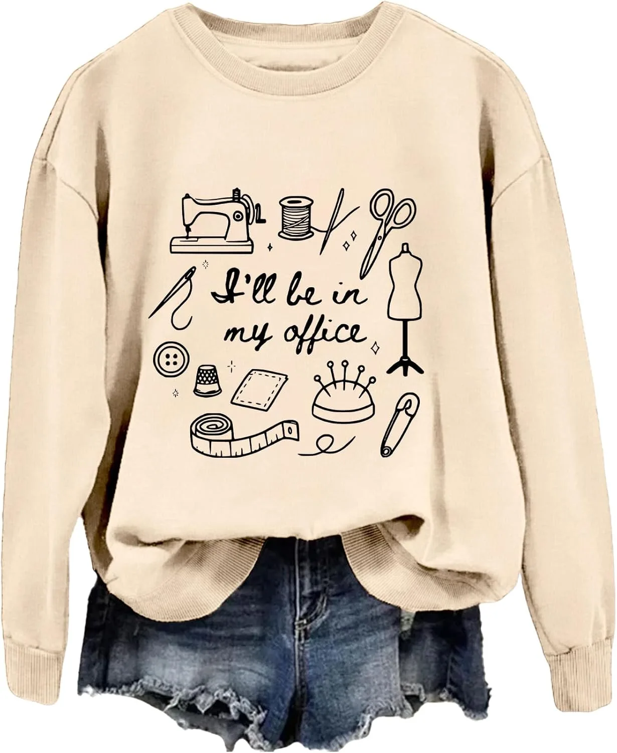 

Толстовка с принтом "I’ll Be In My Office Sewing" — подарок для любителя шитья Batclock