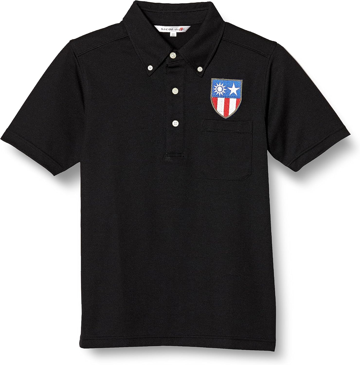 

Поло F-Style F-SD021123, эмблема армии США, влагоотводящая, быстросохнущая, с карманами, с коротким рукавом, на пуговицах, черная