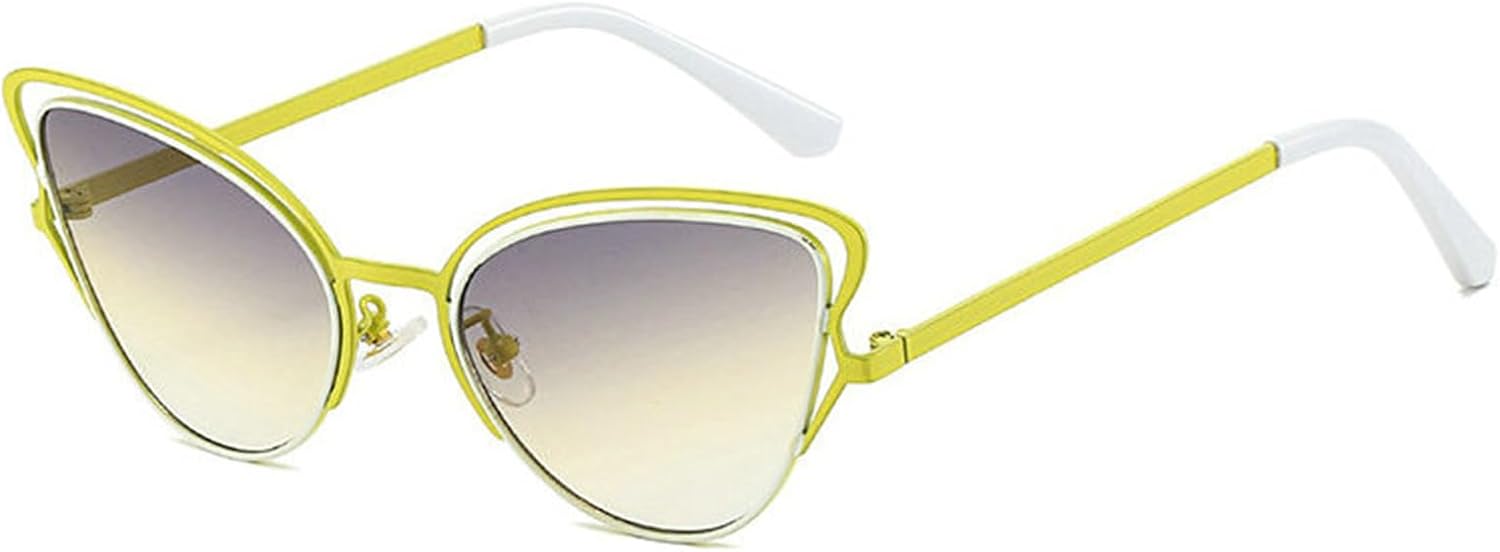 

Солнцезащитные очки Willochra Retro для женщин, модель «кошачий глаз», маленькая металлическая оправа, зеленые солнцезащитные очки, модные мужские солнцезащитные очки UV400, C7