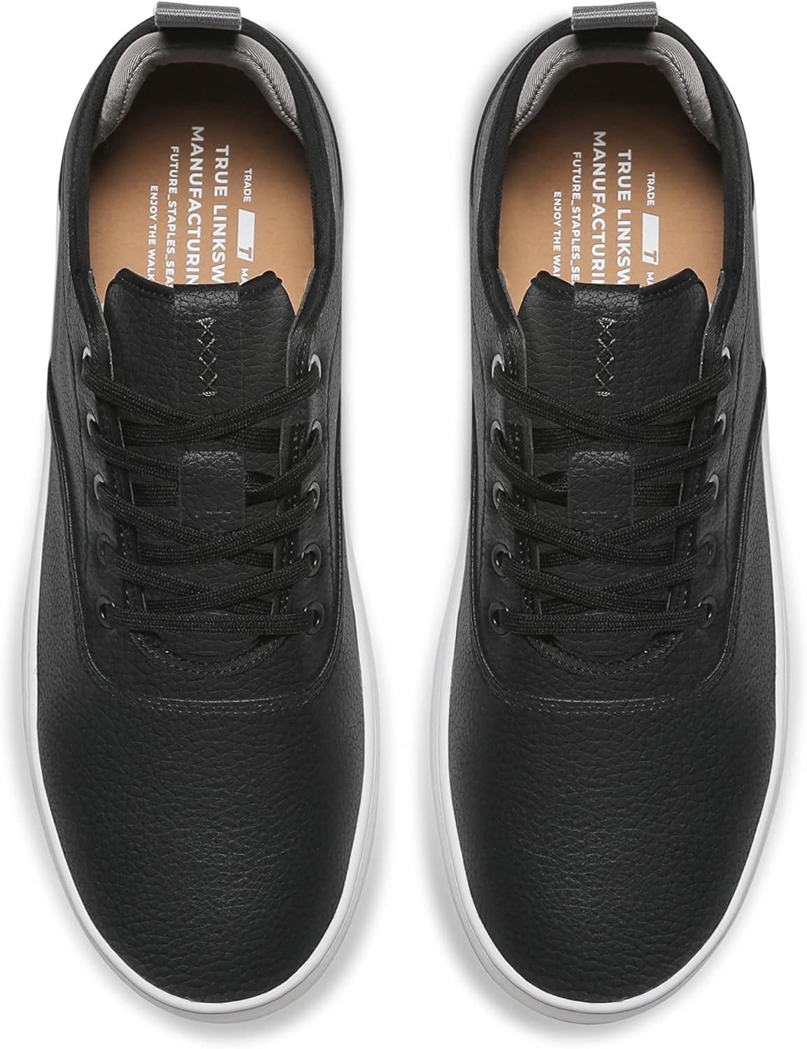Мужские кроссовки TRUE Linkswear FS-01 - водоотталкивающие, из экологичной натуральной кожи, классический стиль для круглосуточного ношения, черный — фото 2