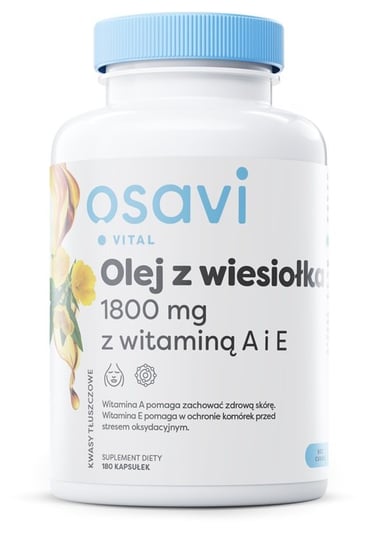 

Osavi, - Масло вечерней примулы с витаминами А и Е, 1800 мг, 180 мягких капсул